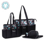 Kuoser 5 Pieces Polka Dot Diaper Bags Set