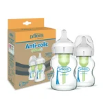 Dr. Brown’s Natural Flow Anti-Colic Options+ Wide-Neck Glass Baby Bottle – 150ml Twin Pack (0m+ Slow Flow Nipple)