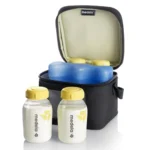 Medela Breast Milk Cooler Set – Insulated Bag with Ice Pack & 4 Bottles (150ml Each)