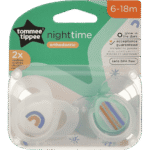 Tommee Tippee Closer To Nature Night Soother 6-18 Months – Pack of 2